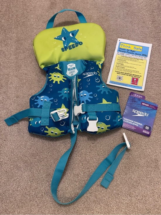 Speedo Other - Speedo Lime and Teal Infant Swim Vest with Octopus Motif